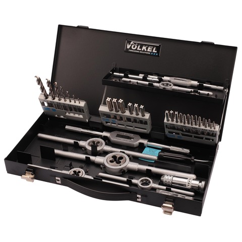 Набор метчиков и плашек M3 -M12 HSSE 45пр Volkel 49151