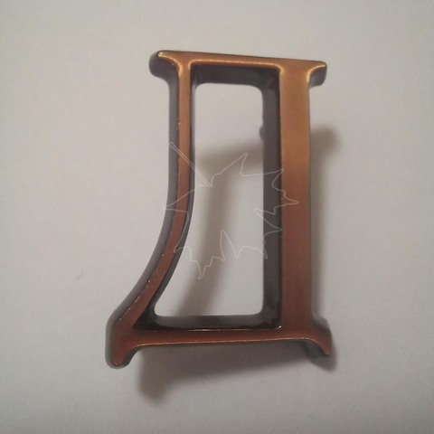 Бронзовая буква Д на памятник высотой 3см, Caggiati