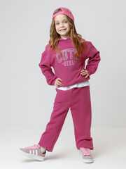 брюки  для девочки  КР 400848/сливовый 1818 к645