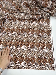 Вискоза штапель Коричневый ромб