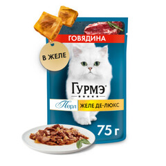 Gourmet Gold пауч для кошек желе делюкс говядина 75 г