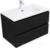 Aquanet 344767 Тумба с раковиной Вега 2.0 80 2 ящ. цв.черный (раковина Flat) (344767)