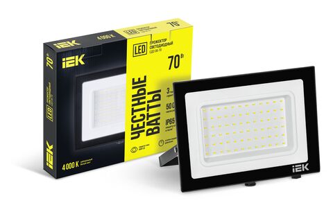 Прожектор LED СДО 06-70 IP65 4000К черный IEK
