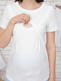 Футболка для беременных и кормящих 18118 экрю