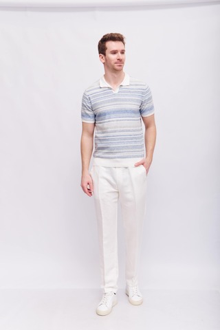 RAGMAN Поло вязаное в полоску