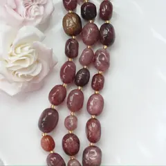 Клубничный кварц (тёмный) бусины, от 10 до 20 мм, 1 нить, К002