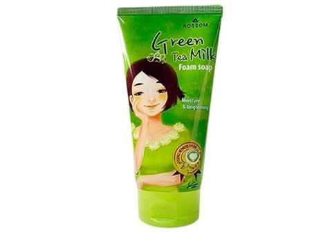 Пенка для умывания "Rossom" зеленый чай и молоко, 150мл