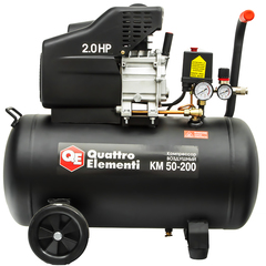 Компрессор поршневой масляный QUATTRO ELEMENTI KM 50-200 ( 200л/мин, 50л, 2л.с, 8 бар, 29к (248-474)