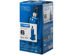 ЗУБР 6 т, 215 - 415 мм, бутылочный гидравлический домкрат, Профессионал (43060-6)