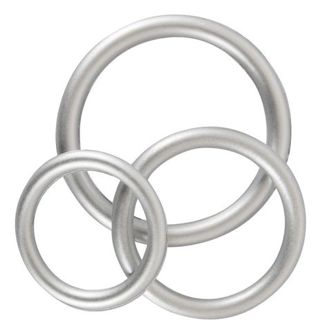 Набор из 3 эрекционных колец под металл Metallic Silicone Cock Ring Set - Orion You2Toys 05372170000