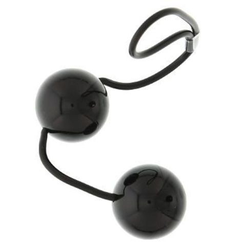 Чёрные вагинальные шарики на мягкой сцепке GOOD VIBES PERFECT BALLS - Dream Toys Good Vibes 20078