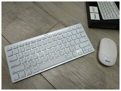 Комплект мышь + клавиатура беспроводная hoco DI05, Российская клавиатура, белый
