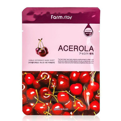 FarmStay Visible Difference Mask Sheet Acerola - Тканевая маска для лица с экстрактом ацеролы