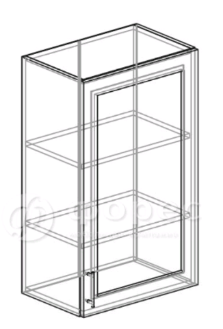 Кухня Техно шкаф верхний высокий стекло 450