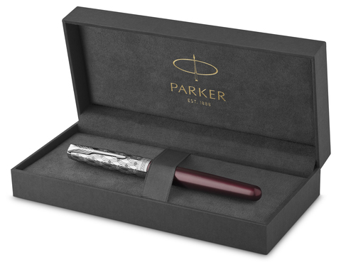 Ручка перьевая Parker Sonnet Premium 2021, F537, Metal & Red Lacquer CT (2119650)
