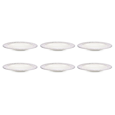 Набор тарелок суповых 6шт 23см Lenox Чистый опал платина