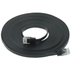Патч-корд кабель UTP плоский 10 м кат,6 ITK черный
