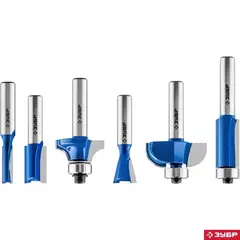 ЗУБР 6 шт, набор профильных фрез по дереву, Профессионал (28795-H6)