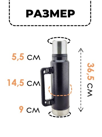 Картинка термос Skully ES-B220-1.3 Black - 2