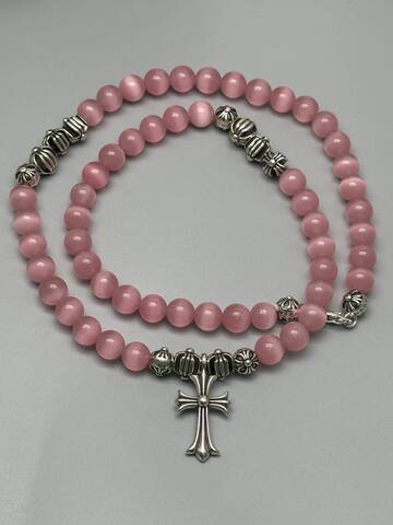 Chrome Hearts браслет и колье розовые