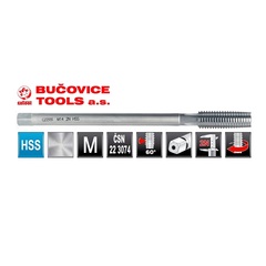 Метчик М 3,0х0,5 (Гаечный) CSN223074 HSS 6h(2N) 12P 70мм Bucovice(CzTool) 149030