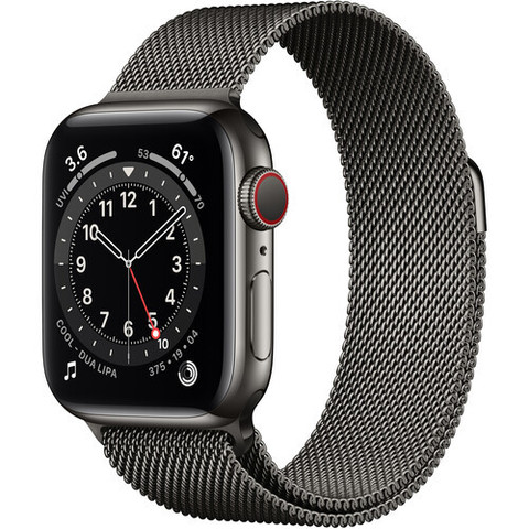 Умные часы Apple Watch Series 6 GPS + Cellular 40мм Stainless Steel Case with Milanese Loop (Графит) (MG2U3)