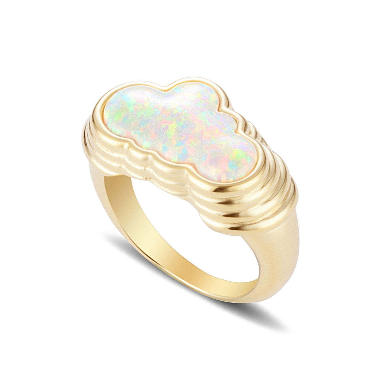 JULY CHILD Кольцо Head In Clouds Ring – Gold july child кольцо rose opal ring gold