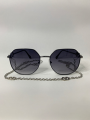 Солнцезащитные очки 7101 с металлической цепочкой\Серый