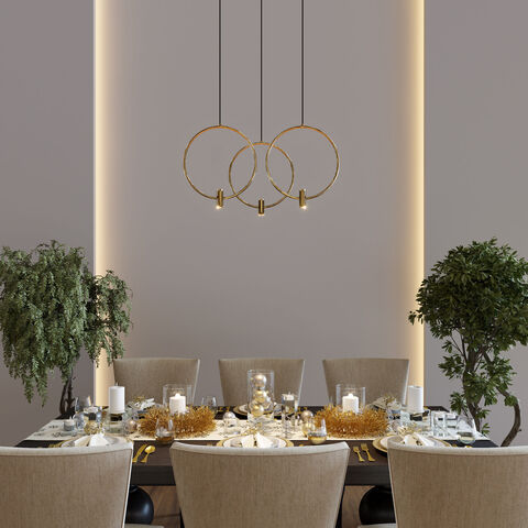 Подвесной светодиодный светильник Eurosvet Layla 50257/3 LED черный/ латунь