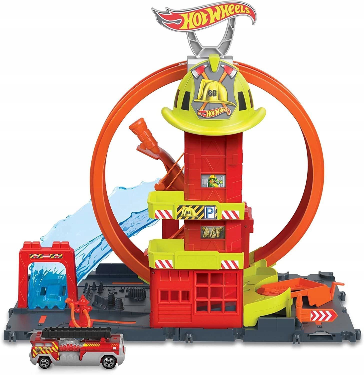 Игрушечный трек Hot Wheels City Super Fire Station - Городская пожарная  станция Хот Вилс с петлей HKX41 купить в Москве | Доставка по России.