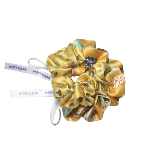 Комплект шелковых резинок волос Оммаж солнечно-желтый