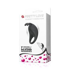 Чёрное эрекционное кольцо с вибрацией Rabbit Vibrator - 