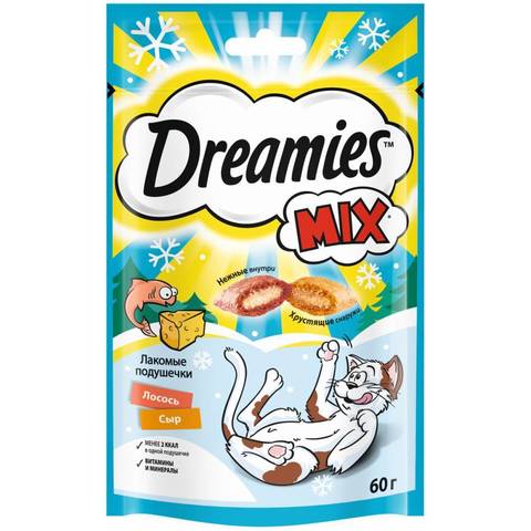 Dreamies Mix лакомство для кошек (лосось и сыр) 60 г