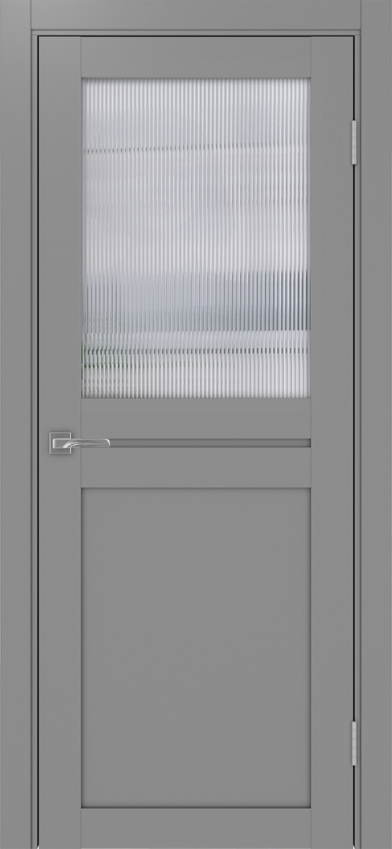 Дверь межкомнатная Оптима Порте Турин 520.211, цвет серый, экошпон, стекло мору