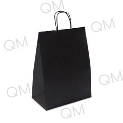 Крафт пакет с кручеными ручками и прямоугольным дном 280*140*310 мм 80 г/м2 черный внутри бурый, 10шт