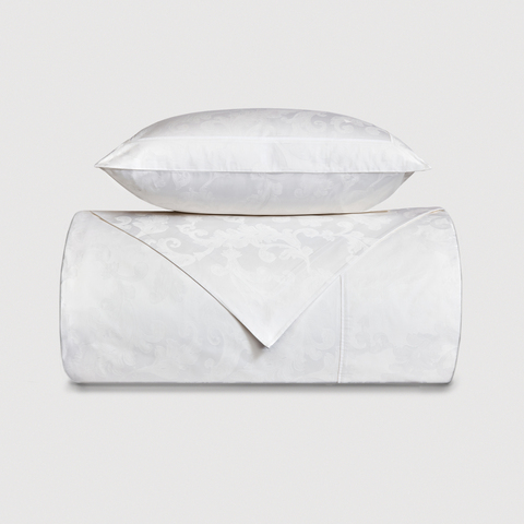 Постельное белье 2 спальное евро макси Сlaire&Caroll Frame белый жаккард