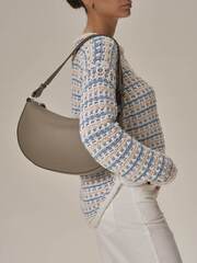 Сумка женская сэддл серо-коричневая