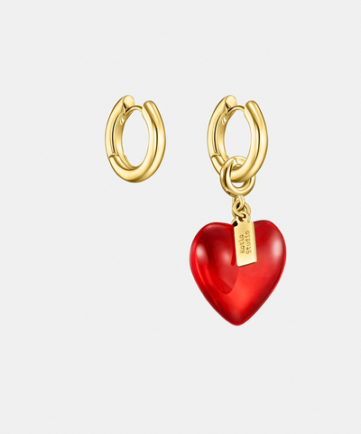 Серьги Sweetheart Mini Gold-Red