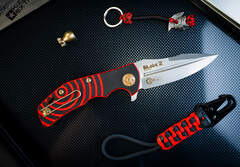 Складной нож Bloke Z D2 StoneWash Черно-Красный
