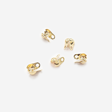 Каллот (концевик) с двойным креплением "Бабочка", 3,2мм, позолота