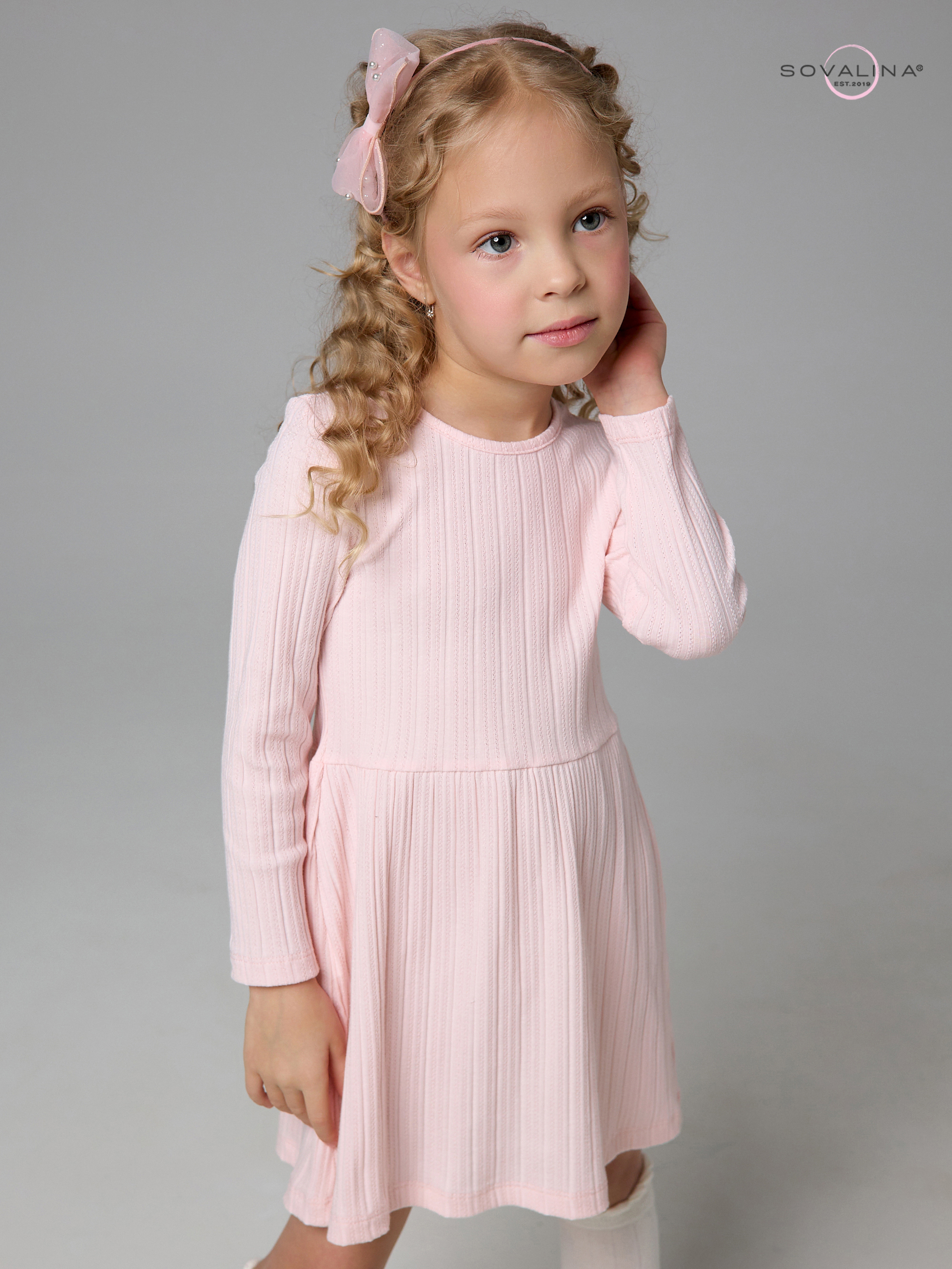 Платье Эля косичка розовый