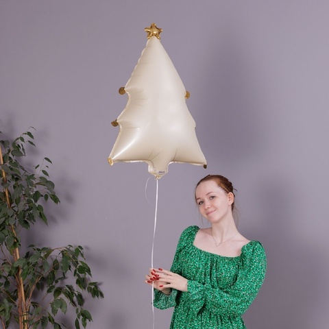 Фигура гелиевая Елка кремовая