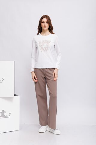 Margittes Лонгслив хлопковый со стразами