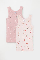 набор майка  для девочки  К 1181-2уп/розовый жемчуг,розовый,букет Ал