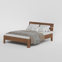 Кровать 200x200, Баямо, массив дуба срощенный, табачный