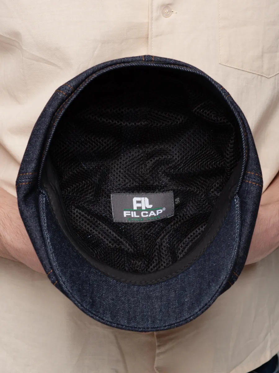 Кепка восьмиклинка джинсовая осенняя