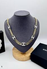 Колье чокер с логотипами CHANEL шампань