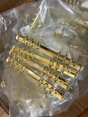 Комплект кольцевых механизмов на 6-ти кольцах, А5, с винтовыми креплениями -цвет Золото. 2шт в комплекте