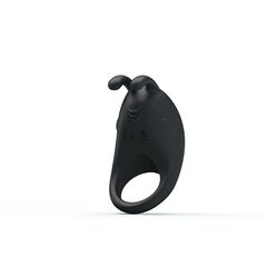 Чёрное эрекционное кольцо с вибрацией Rabbit Vibrator - 