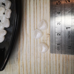 Полубусины  сердечко белый перламутр, 10мм  (100шт)